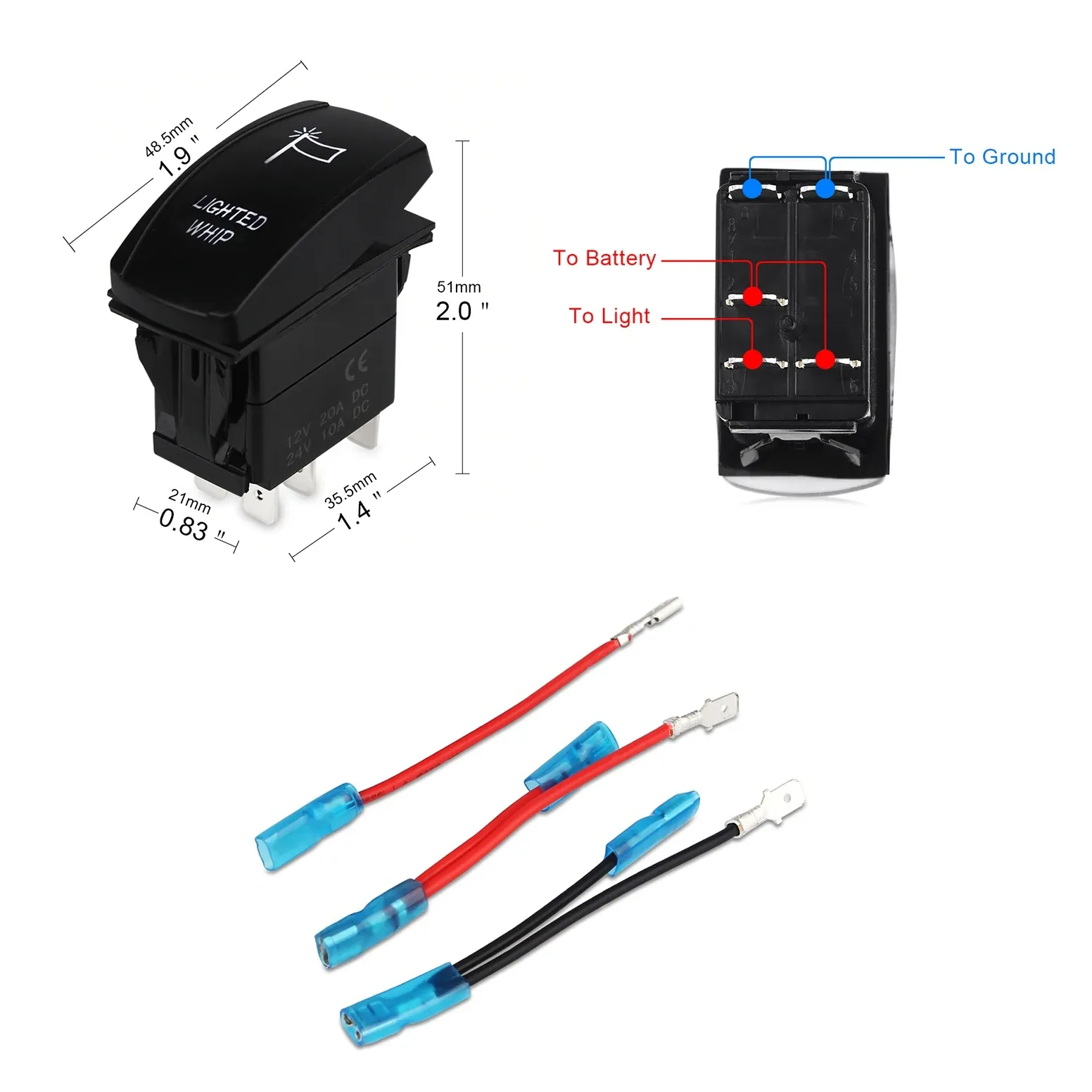 4' LED Whip Elite HD II Pair