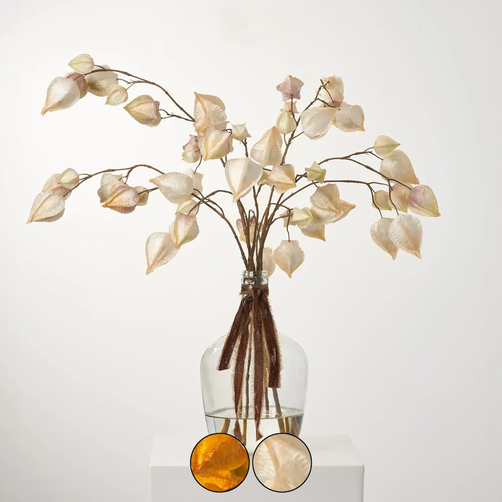 Chinese Lantern Tree Branch Pods In Jug Style Vase - Available In Two Colors