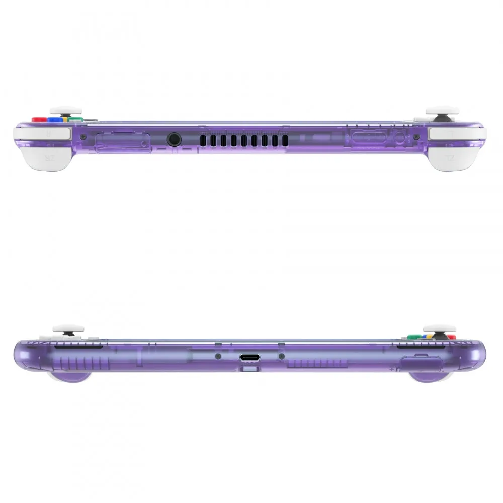 eXtremeRate Clear Atomic Purple DIY Replacement Shell for NS Switch Lite, NSL Handheld Controller Housing w/ Screen Protector, Custom Case Cover for NS Switch Lite - DLM505