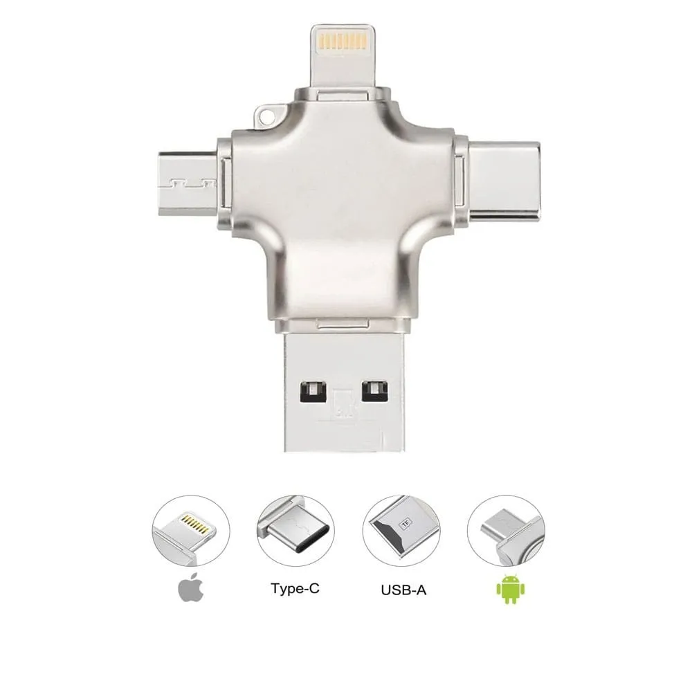 Mobile Phone & Tablet Card Reader & Storage 4-in-1