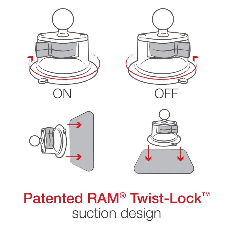 RAM® Tab-Tite™ with RAM® Twist-Lock™ Suction Cup for Tablets with Cases